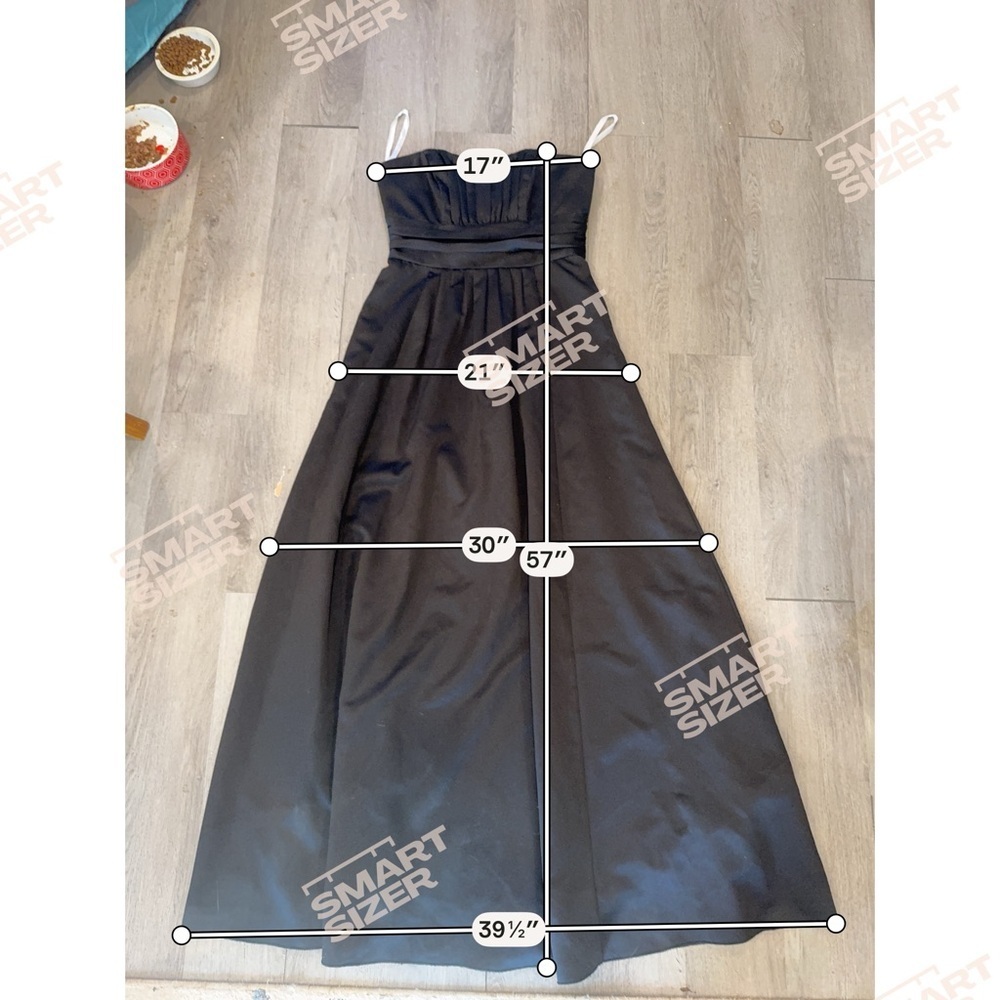 Davids Bridal Bridesmaid Prom Dress Size 10 Strapless Black Pleated Formal Gown - Picture 2 of 8